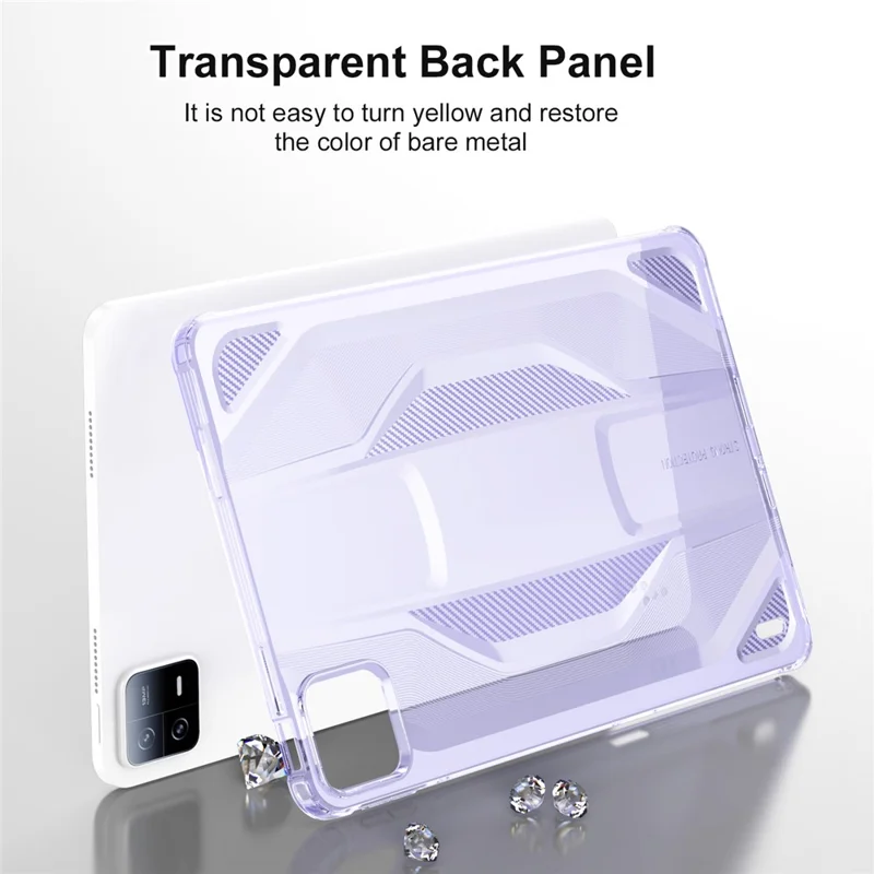 Capa para Xiaomi Pad 6 / Pad 6 Pro Antichoque Transparente em TPU - Roxo Transparente