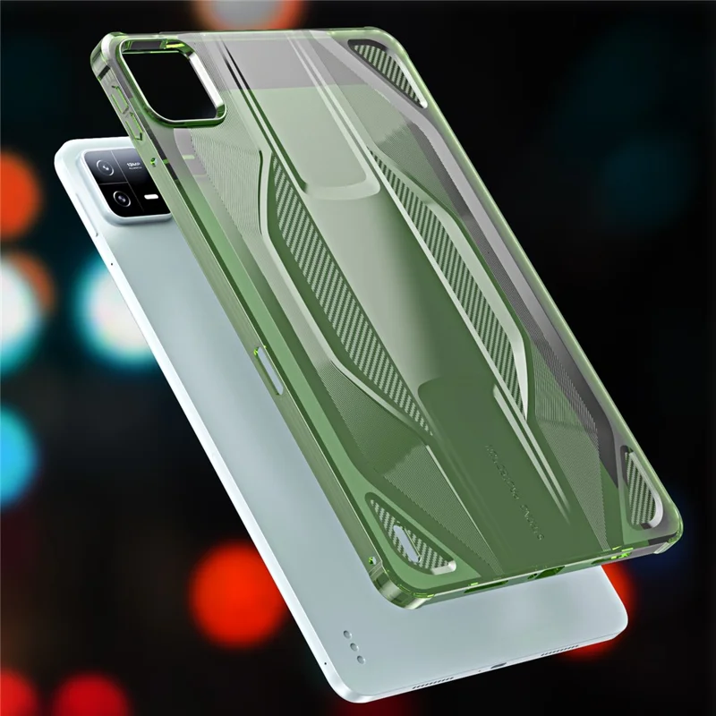 للهاتف اللوحي Xiaomi Pad 6 / Pad 6 Pro غطاء شفاف مقاوم للسقوط من مادة TPU - أخضر شفاف