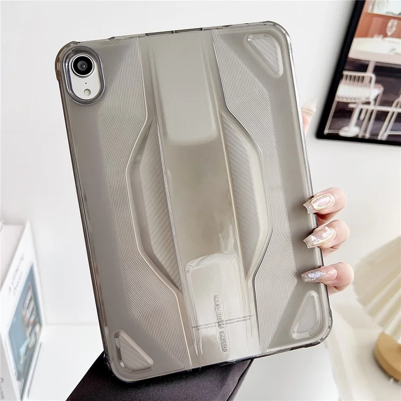 For iPad mini (2024) / (2021) Case Anti Drop Clear TPU Tablet Cover - Transparent Black
