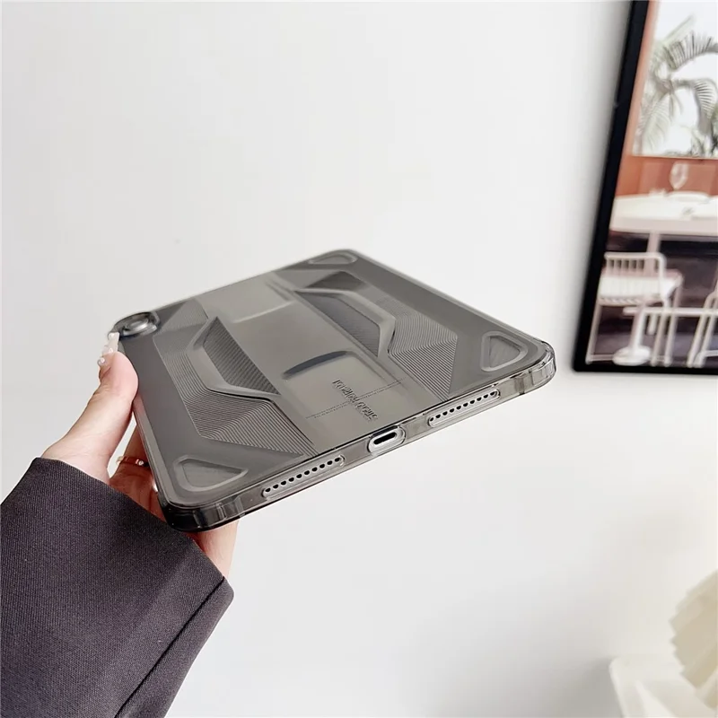 For iPad mini (2024) / (2021) Case Anti Drop Clear TPU Tablet Cover - Transparent Black
