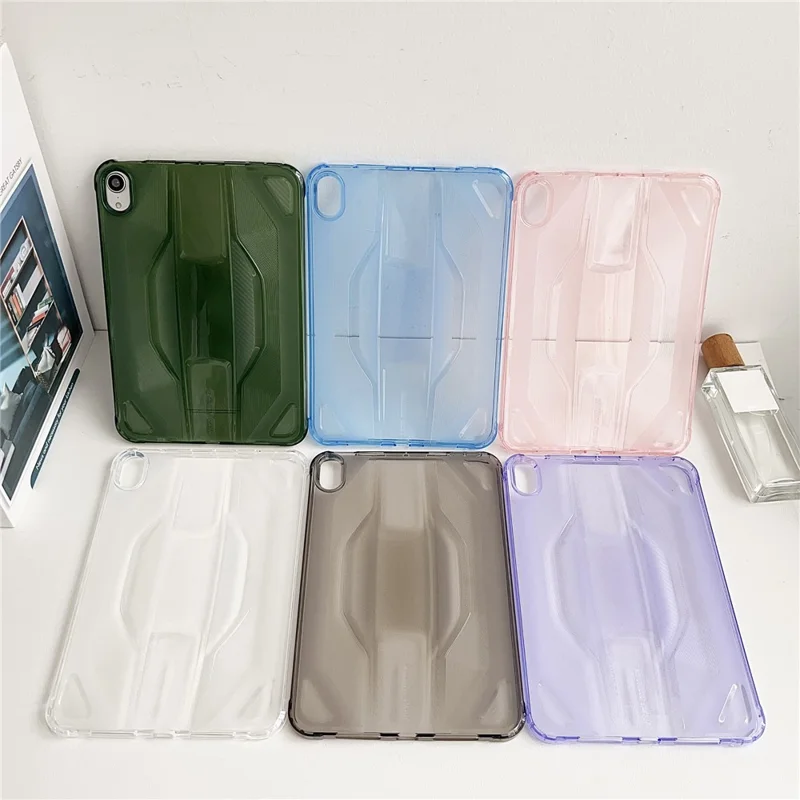 For iPad mini (2024) / (2021) Case Anti Drop Clear TPU Tablet Cover - Transparent Black