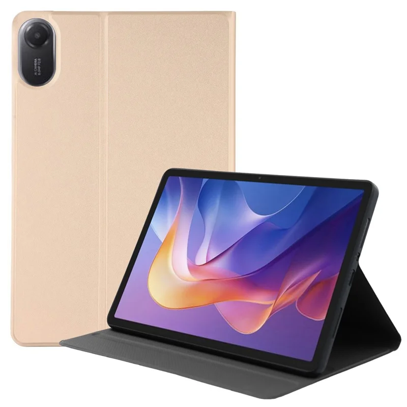 For Xiaomi Redmi Pad 2 Case PU Leather Folding Stand Tablet Protective Cover - Gold