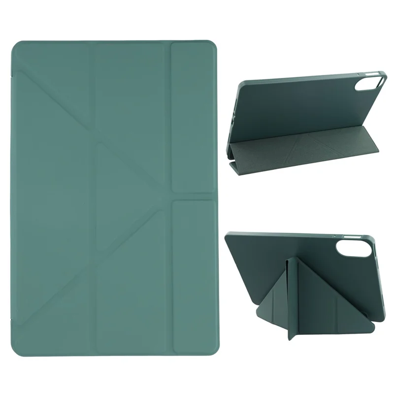 Étui pour Xiaomi Redmi Pad 2 en Cuir PU+Silicone Support Origami Protection - Vert Foncé