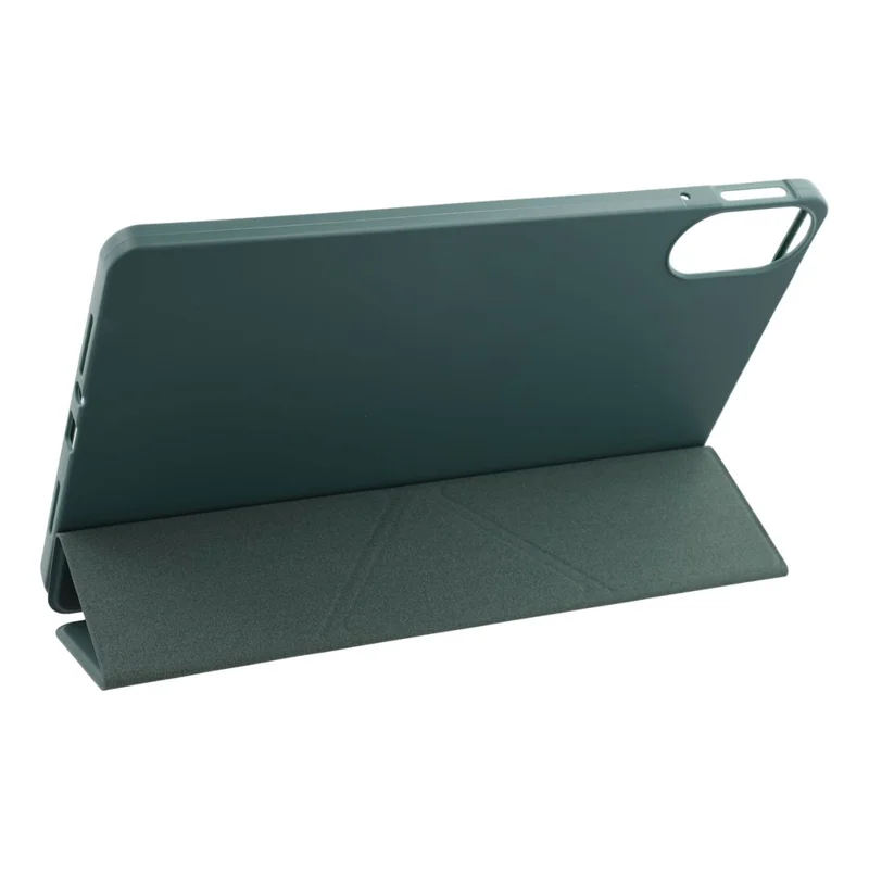 Étui pour Xiaomi Redmi Pad 2 en Cuir PU+Silicone Support Origami Protection - Vert Foncé