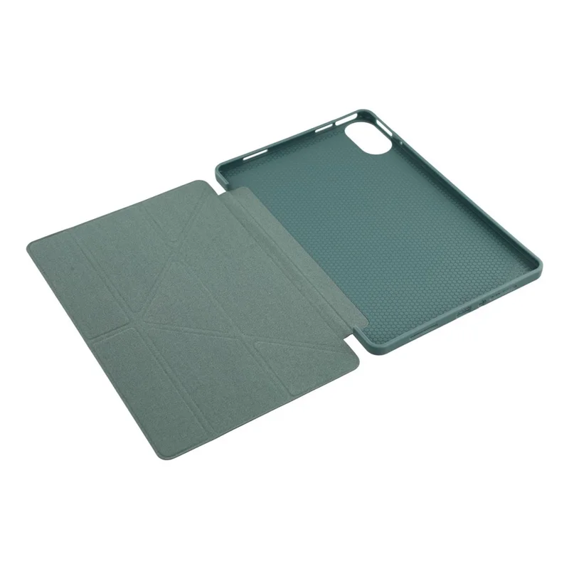 Étui pour Xiaomi Redmi Pad 2 en Cuir PU+Silicone Support Origami Protection - Vert Foncé