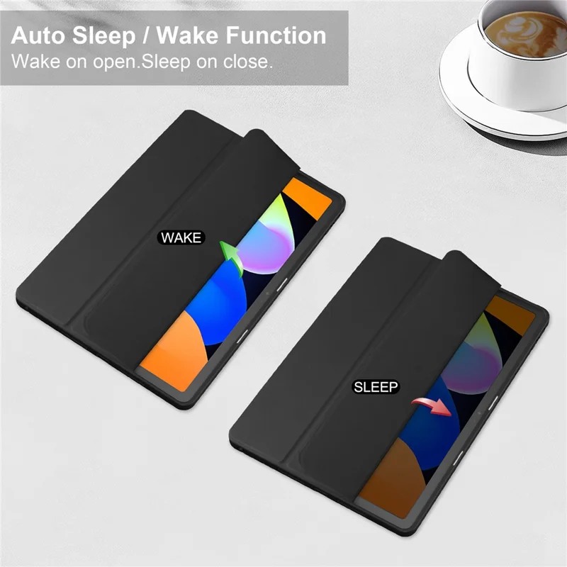 For Lenovo Xiaoxin Pad 11 2025  /  Idea Tab (TB336ZU  /  TB336FU) Case Clear Acrylic Leather Tablet Cover Support Auto Sleep  /  Wake - Black