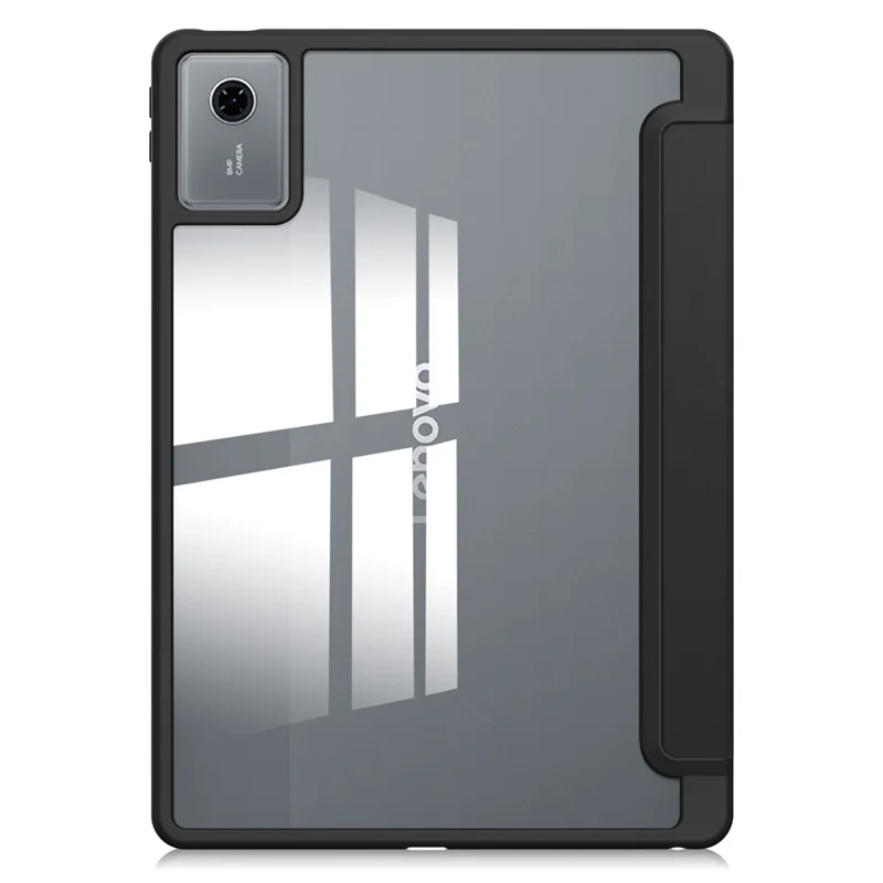 For Lenovo Xiaoxin Pad 11 2025  /  Idea Tab (TB336ZU  /  TB336FU) Case Clear Acrylic Leather Tablet Cover Support Auto Sleep  /  Wake - Black