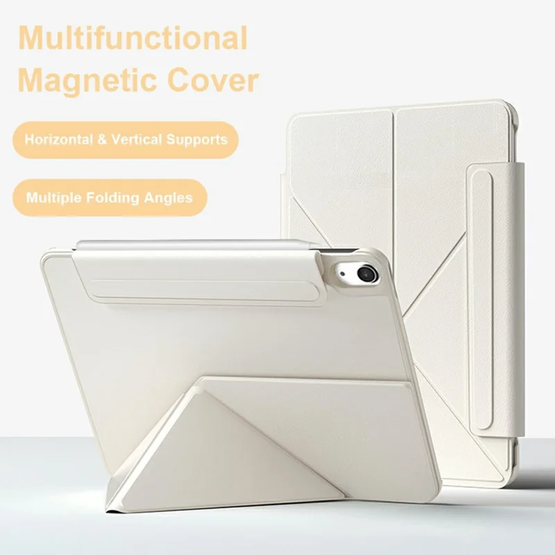 For iPad mini (2024) / (2021) Case Double-Sided Magnetic Closure Leather Smart Tablet Cover - Beige