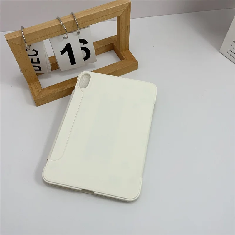 For iPad mini (2024) / (2021) Case Double-Sided Magnetic Closure Leather Smart Tablet Cover - Beige