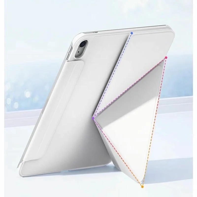 For iPad (2025) / iPad 10.9 (2022) Case Double-Sided Magnetic Closure Leather Smart Tablet Cover - White
