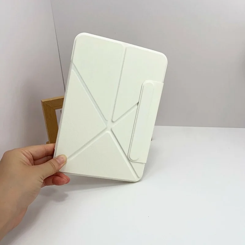 For iPad (2025) / iPad 10.9 (2022) Case Double-Sided Magnetic Closure Leather Smart Tablet Cover - White