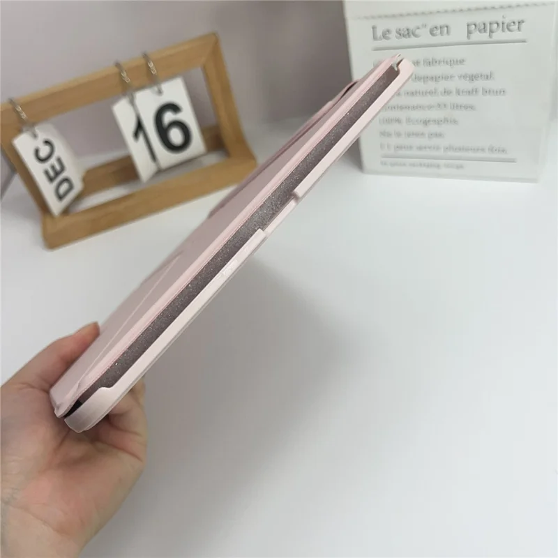 Capa para iPad Pro 13 (2024) com Fechamento Magnético Duplo em Couro - Rosa