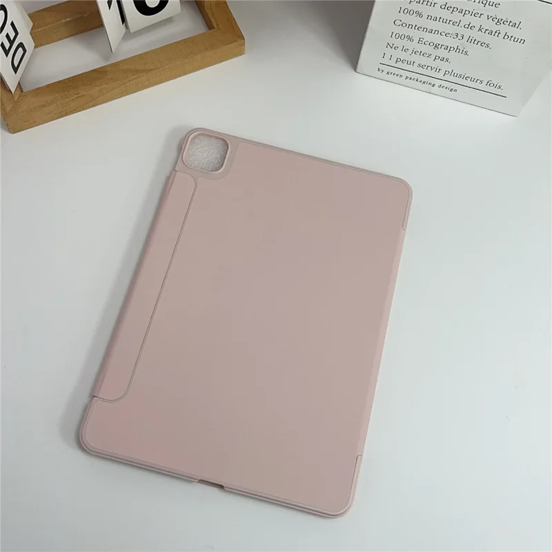 Capa para iPad Pro 13 (2024) com Fechamento Magnético Duplo em Couro - Rosa