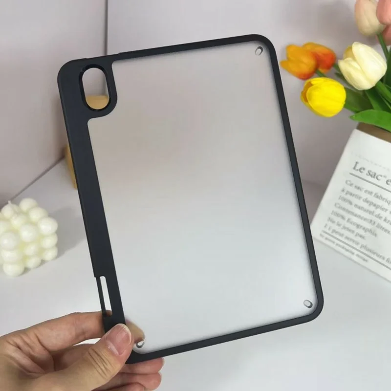 Hülle für iPad mini (2024) / (2021) Acryl + PC Matt mit Stifthalter - Schwarz