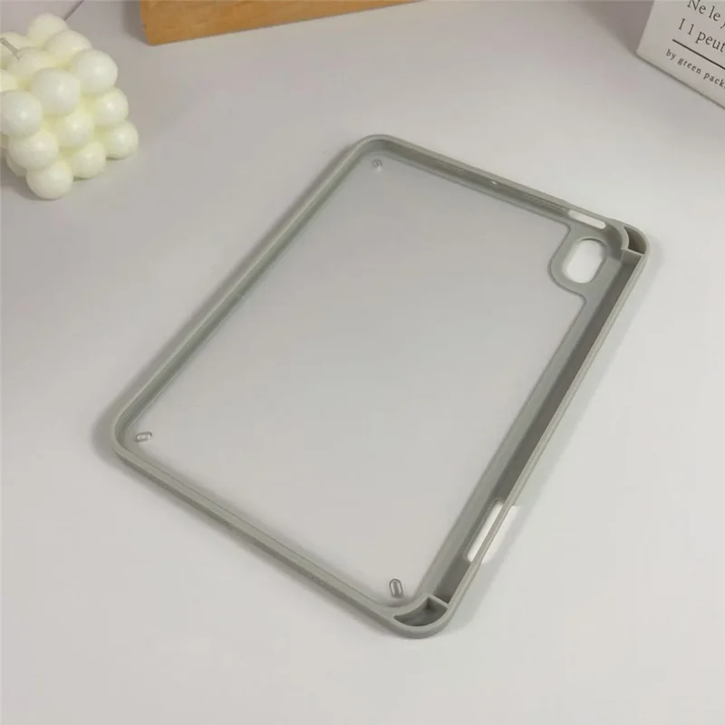 For iPad mini (2024) / (2021) Case Acrylic + PC Matte Tablet Cover with Pencil Holder - Grey