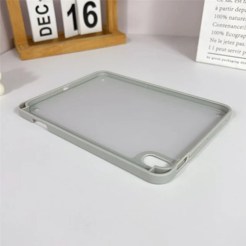 For iPad mini (2024) / (2021) Case Acrylic + PC Matte Tablet Cover with Pencil Holder - Grey