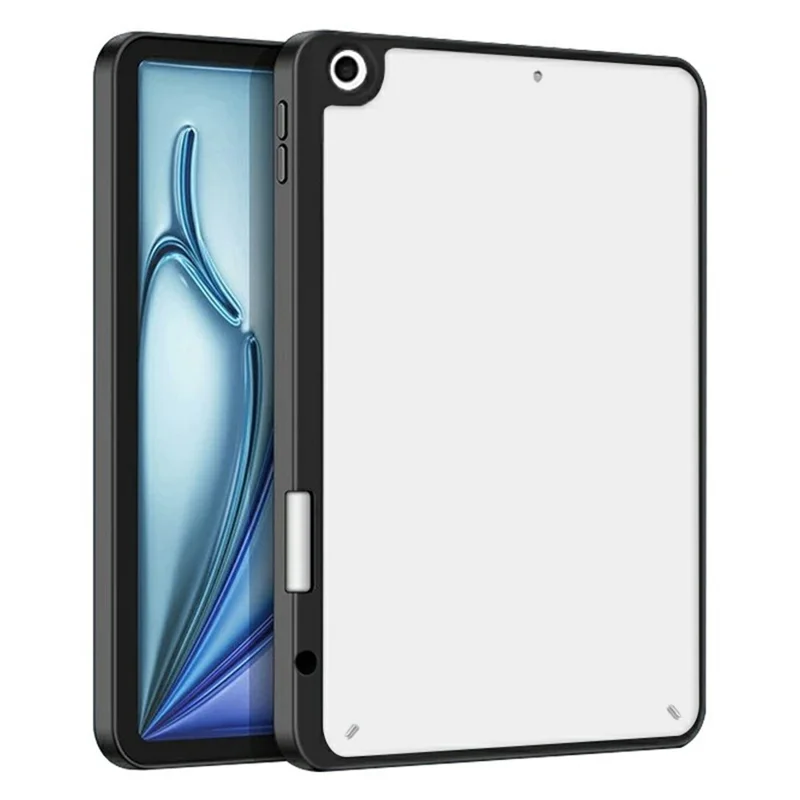 Étui pour tablette iPad 10,2 pouces (2021) / (2020) / (2019), Coque en acrylique + PC mat avec porte-crayon - Noir
