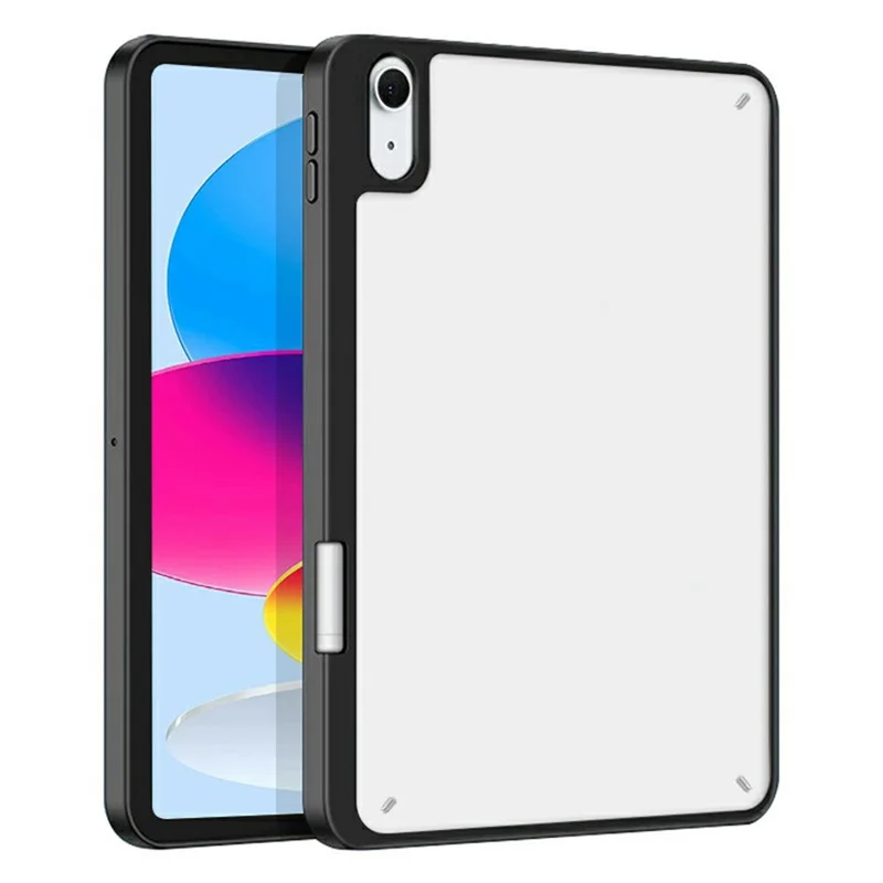 For iPad Air 11 (2026) / (2025) / (2024) Case Acrylic + PC Matte Tablet Cover with Pencil Holder - Black