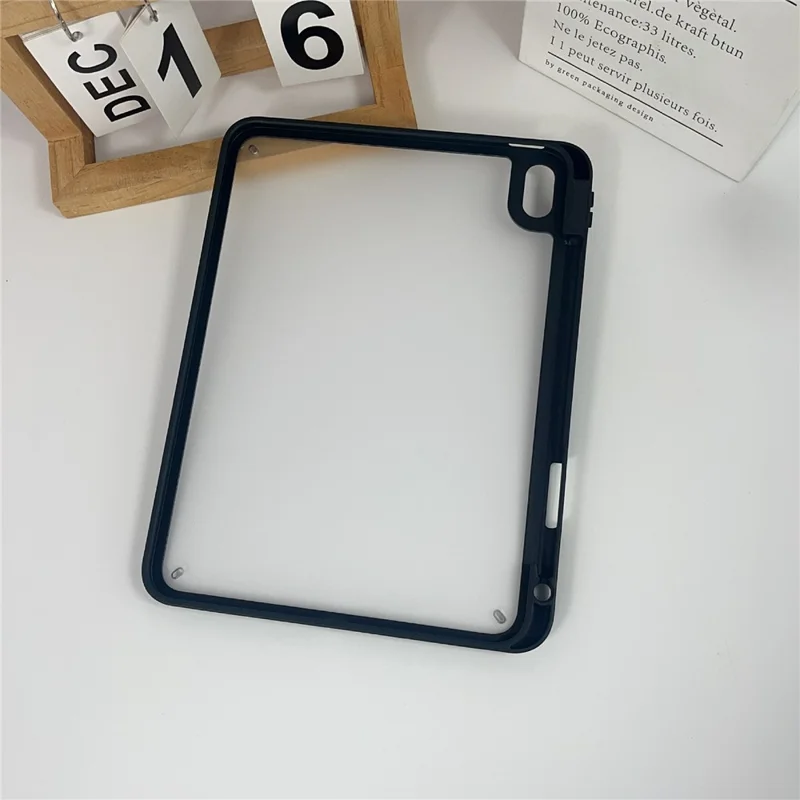 For iPad Air 11 (2026) / (2025) / (2024) Case Acrylic + PC Matte Tablet Cover with Pencil Holder - Black