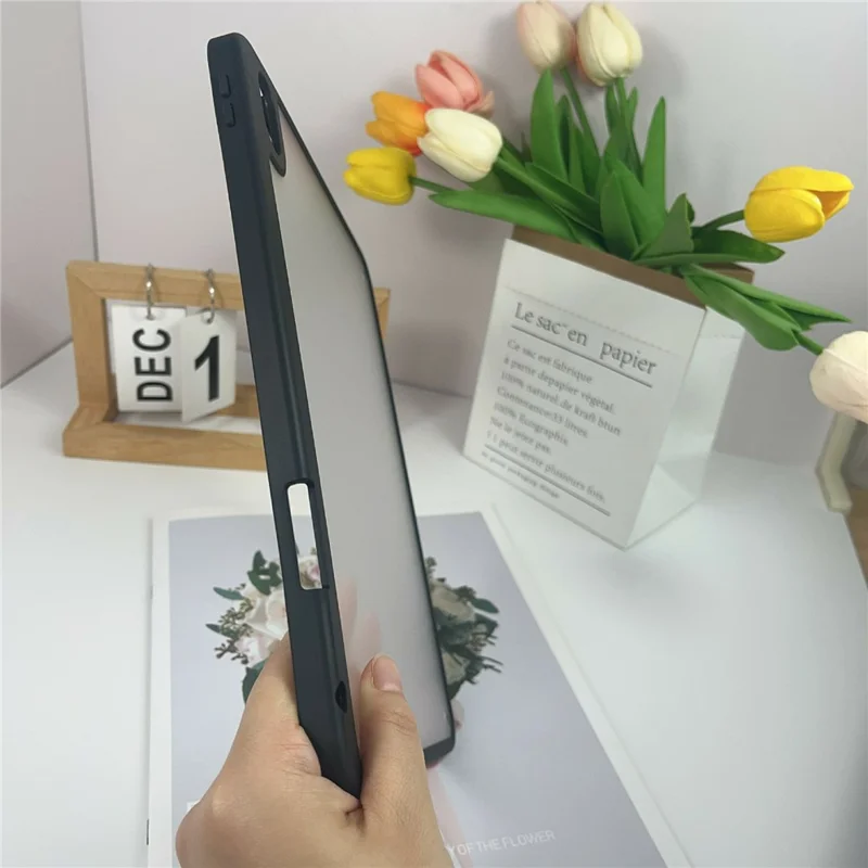 Custodia per iPad (2025) / iPad 10.9 (2022) in Acrilico + PC Opaco con Supporto per Pencil - Nero
