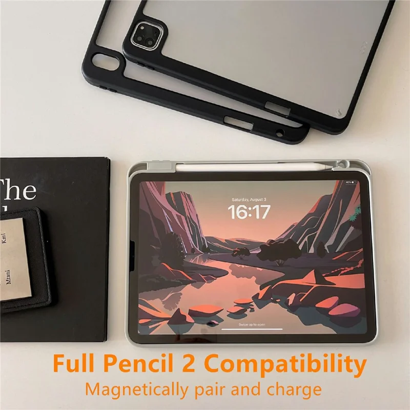 Custodia per iPad (2025) / iPad 10.9 (2022) in Acrilico + PC Opaco con Supporto per Pencil - Nero
