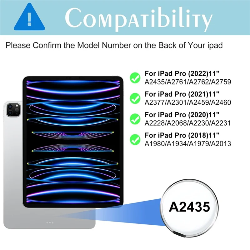 Tablet Case For iPad Pro 11 (2022) / (2021) / (2020) / (2018) , Acrylic + PC Matte Cover with Pencil Holder - Black