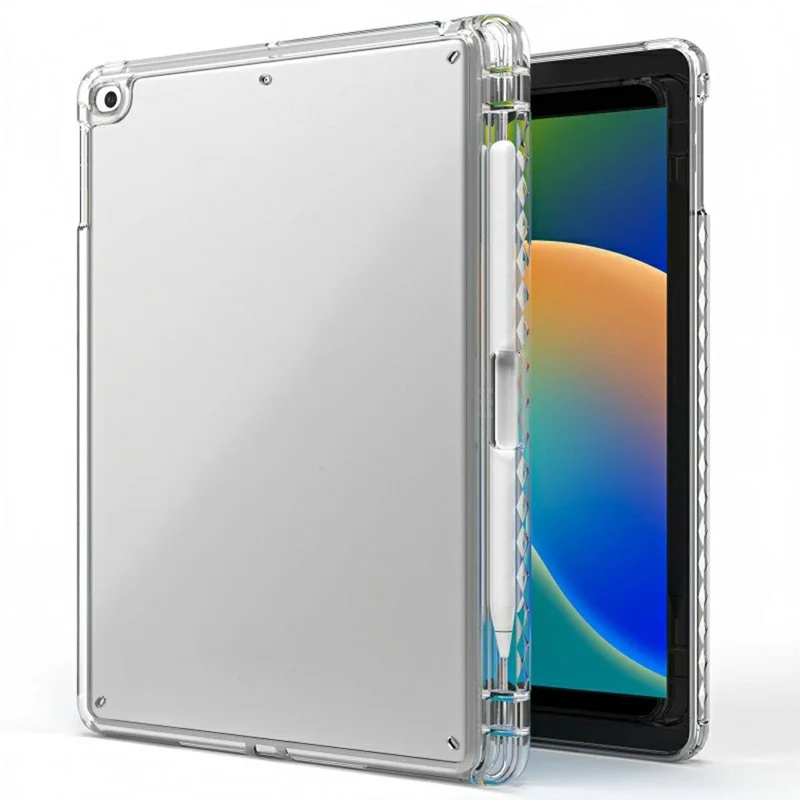 Étui pour tablette pour iPad 9,7 pouces (2018) / (2017) / Air 2 / Air (2013), protection des coins en acrylique transparent + Housse TPU