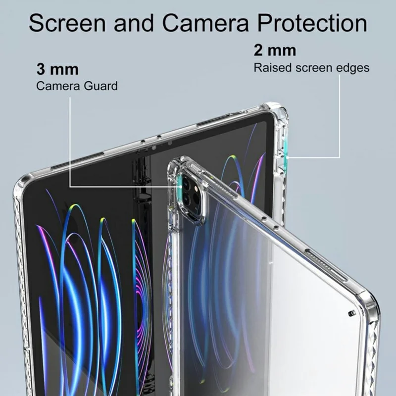 Funda para Tablet iPad Air 13 (2025) / (2024) / Pro 12.9 (2022) / (2021) / (2020) / (2018), Protección de Esquinas con Cubierta Transparente de Acrílico + TPU