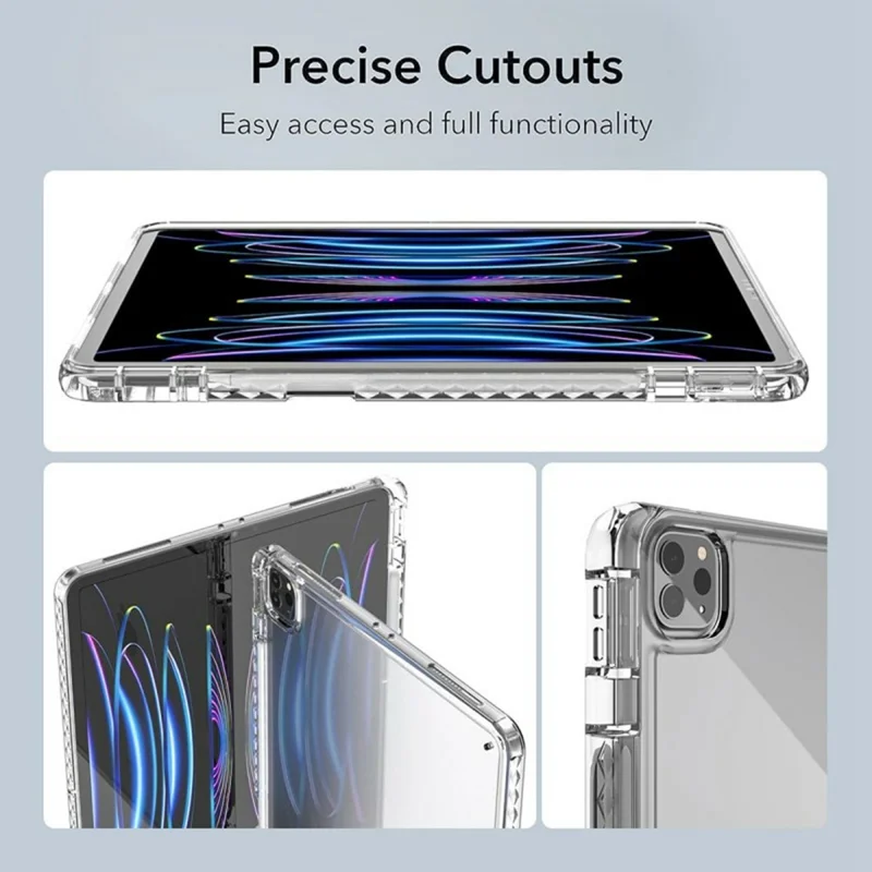 Funda para Tablet iPad Air 13 (2025) / (2024) / Pro 12.9 (2022) / (2021) / (2020) / (2018), Protección de Esquinas con Cubierta Transparente de Acrílico + TPU