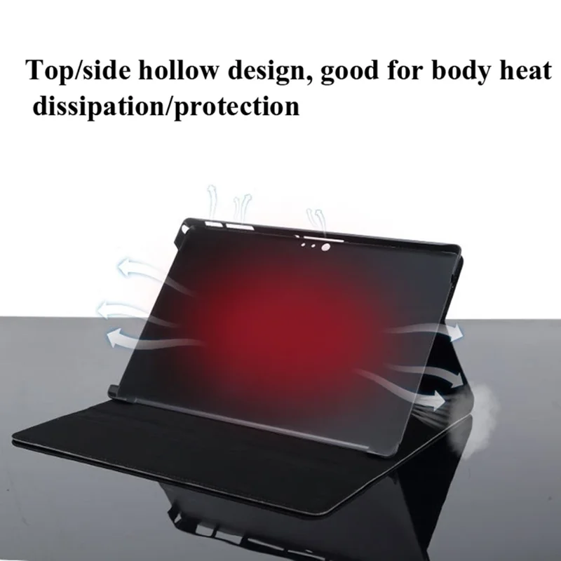 Tablet Case For Microsoft Surface Pro 7  /  6  /  5  /  4 Magnetic Clasp Folding Stand PU Leather Cover - Black