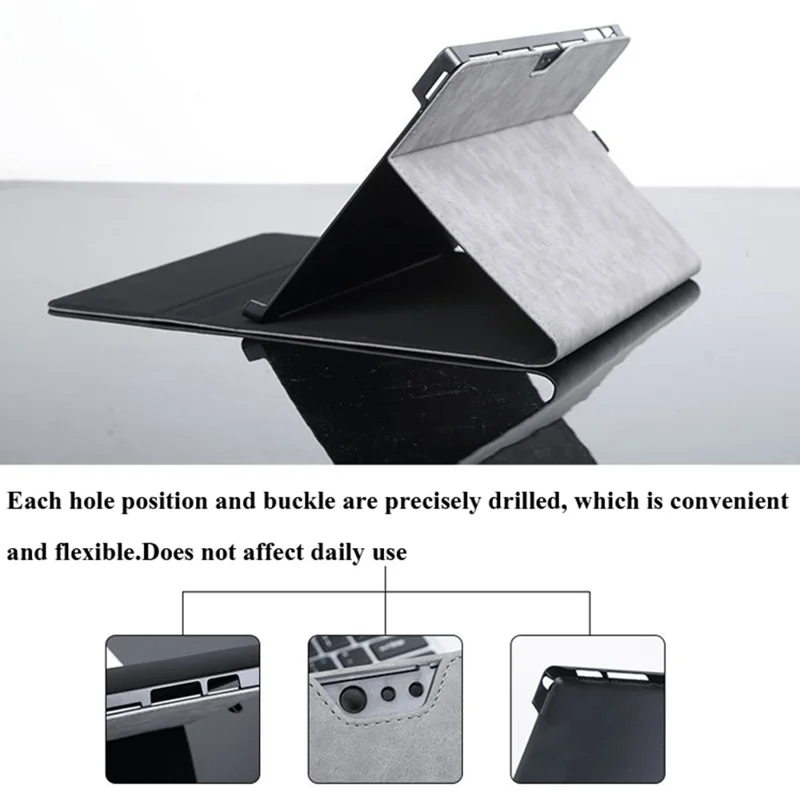 Tablet Case For Microsoft Surface Pro 7  /  6  /  5  /  4 Magnetic Clasp Folding Stand PU Leather Cover - Black