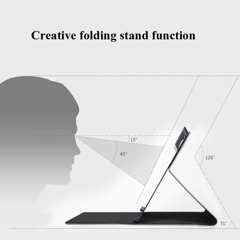 Tablet Case For Microsoft Surface Pro 7  /  6  /  5  /  4 Magnetic Clasp Folding Stand PU Leather Cover - Black