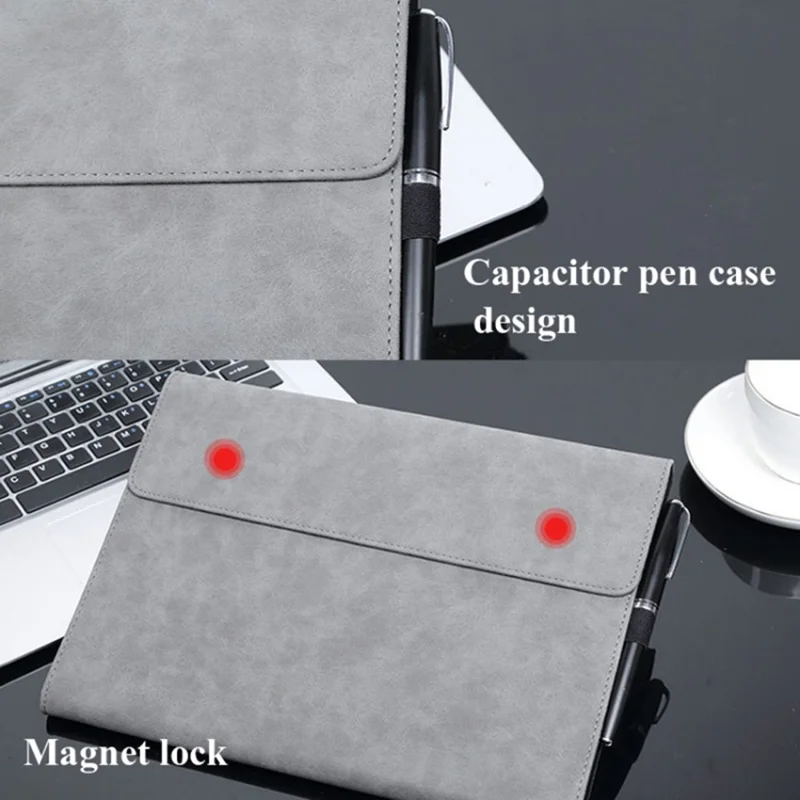 Tablet Case For Microsoft Surface Pro 7  /  6  /  5  /  4 Magnetic Clasp Folding Stand PU Leather Cover - Red