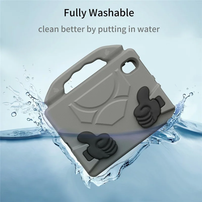 For iPad mini (2024)  /  (2021) Case Ultra-Soft EVA Thumb Kickstand Tablet Cover - Grey