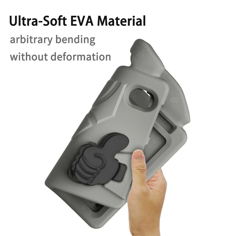 For iPad mini (2024)  /  (2021) Case Ultra-Soft EVA Thumb Kickstand Tablet Cover - Grey