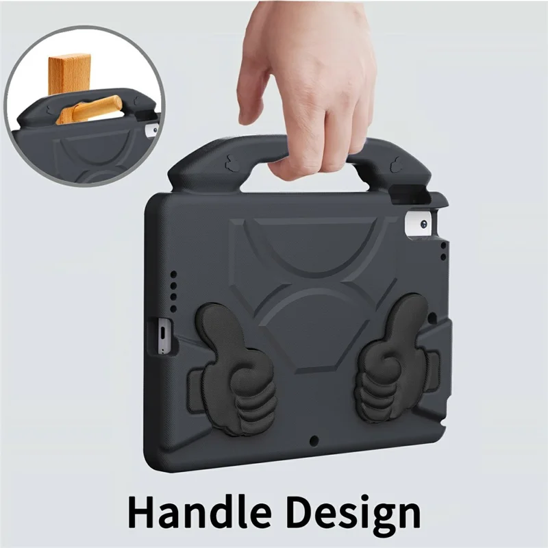 Custodia Ultra-Soft EVA per iPad 10.2 (2021) / (2020) / (2019) / Air 10.5 pollici (2019) con Supporto a Pollice - Nero