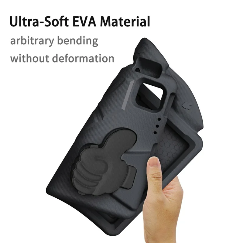 Ultra-Soft EVA Case For iPad Pro 11 (2024)  /  (2022)  /  (2020)  /  (2018)  /  Air (2022)  /  (2020) Thumb Kickstand Tablet Cover - Black