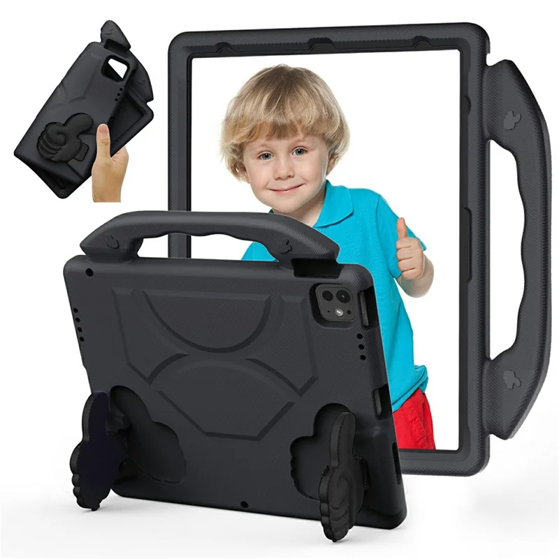 Custodia Ultra-Morbida in EVA con Supporto per Pollice per iPad Air 13 (2025) / (2024) / Pro 13 (2024) / Pro 12.9 (2022) / (2021) / (2020) / (2018) - Nero
