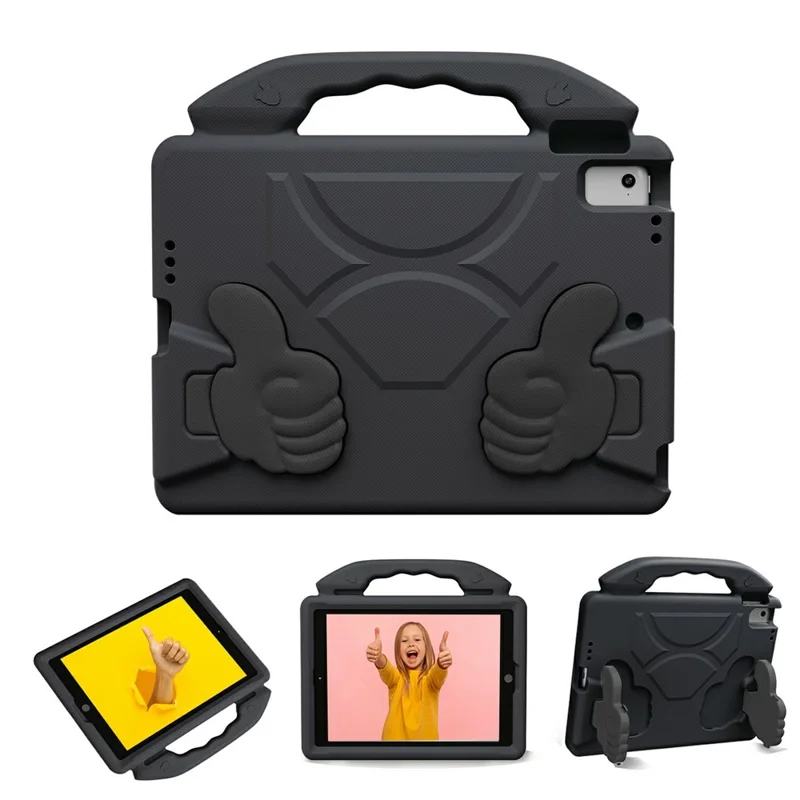 Ultra-weiche EVA-Hülle für iPad 9,7-Zoll (2018) / (2017) / Air 2 / Air (2013) Daumen-Ständer Tablet-Hülle - Schwarz