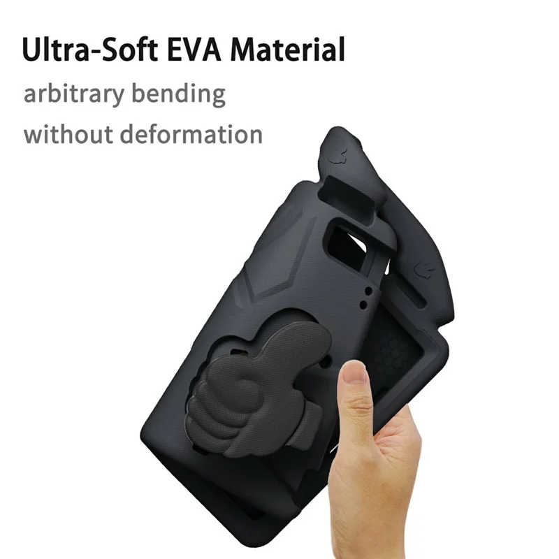 Ultra-weiche EVA-Hülle für iPad 9,7-Zoll (2018) / (2017) / Air 2 / Air (2013) Daumen-Ständer Tablet-Hülle - Schwarz