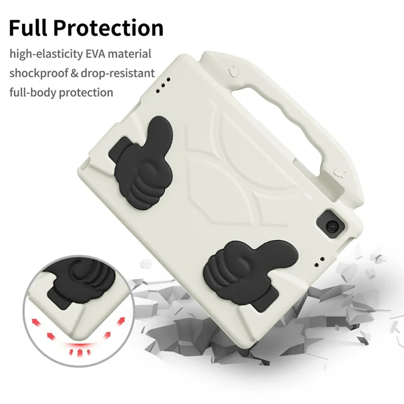 For Samsung Galaxy Tab A11+ / A9+ Case Ultra-Soft EVA Thumb Kickstand Tablet Cover - White