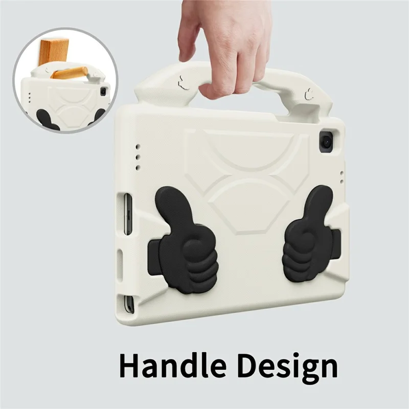 For Samsung Galaxy Tab A11+ / A9+ Case Ultra-Soft EVA Thumb Kickstand Tablet Cover - White