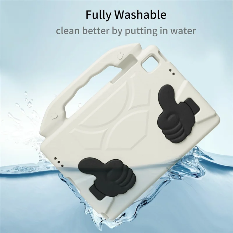 For Samsung Galaxy Tab A11+ / A9+ Case Ultra-Soft EVA Thumb Kickstand Tablet Cover - White