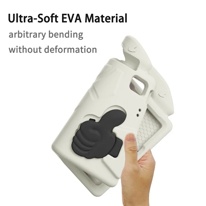 For Samsung Galaxy Tab A11+ / A9+ Case Ultra-Soft EVA Thumb Kickstand Tablet Cover - White