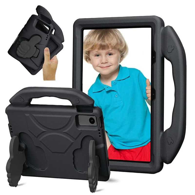 Ultra-Weiche EVA Hülle für Lenovo Tab M10 Plus (3. Generation) / Tab M10 5G / K10 Pro / Xiaomi Redmi Pad Daumenhalterung Tablet Schutzhülle - Schwarz