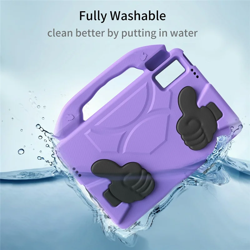 Capa ultra-suave de EVA para Lenovo Tab M10 Plus (3ª geração) / Tab M10 5G / K10 Pro / Xiaomi Redmi Pad com suporte para polegar - Roxo