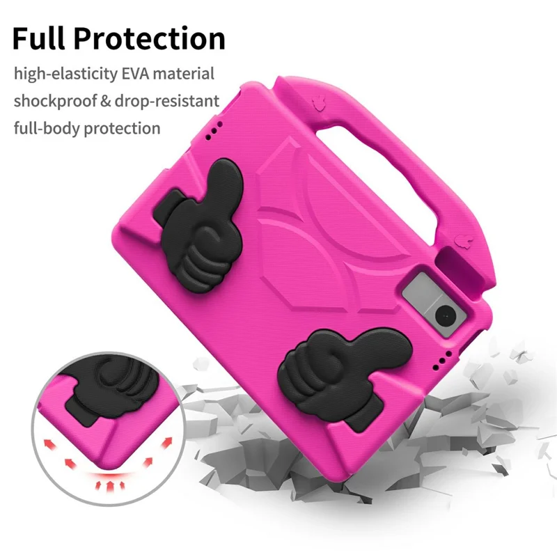 Ultra-Soft EVA Case For Lenovo Tab M10 Plus (3rd Gen)  /  Tab M10 5G  /  K10 Pro  /  Xiaomi Redmi Pad Thumb Kickstand Tablet Cover - Rose