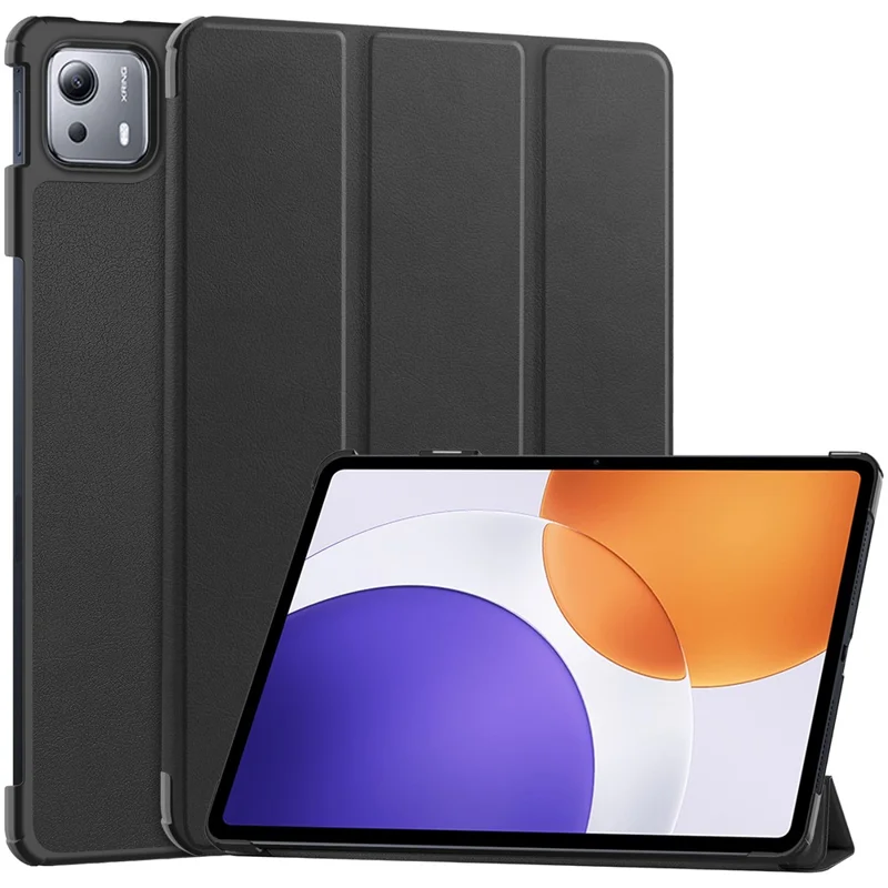Funda de cuero para Xiaomi Pad 7S Pro 12.5 con soporte antideslizante - Negro