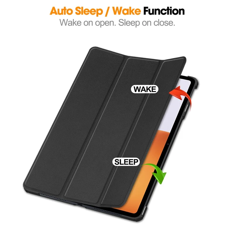 Funda de cuero para Xiaomi Pad 7S Pro 12.5 con soporte antideslizante - Negro