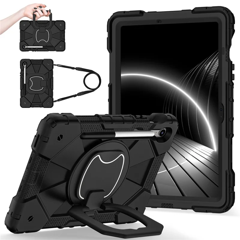 Funda para Samsung Galaxy Tab S10 FE / S9 FE / S9 de Silicona + PC con Soporte - Negro / Negro